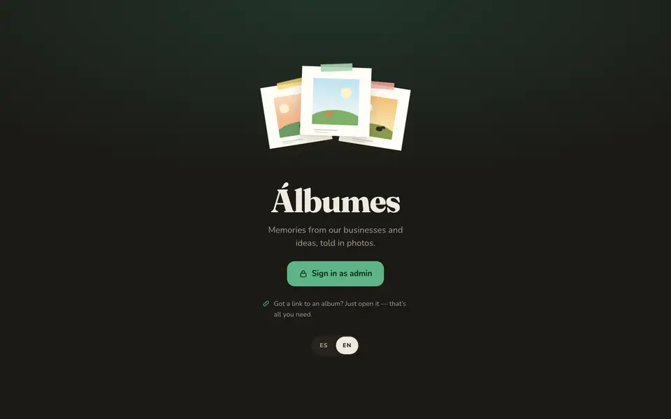 Álbumes app sign-in screen