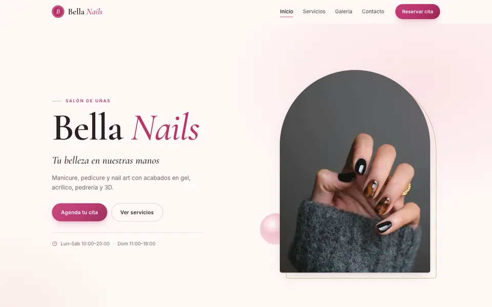 Bella Nails salon website