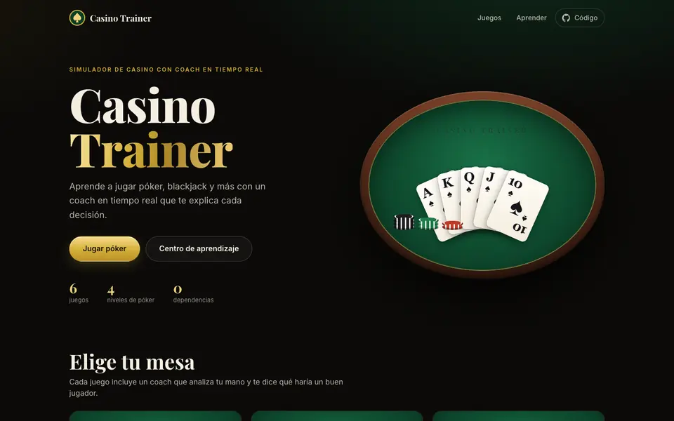 Casino Trainer game menu