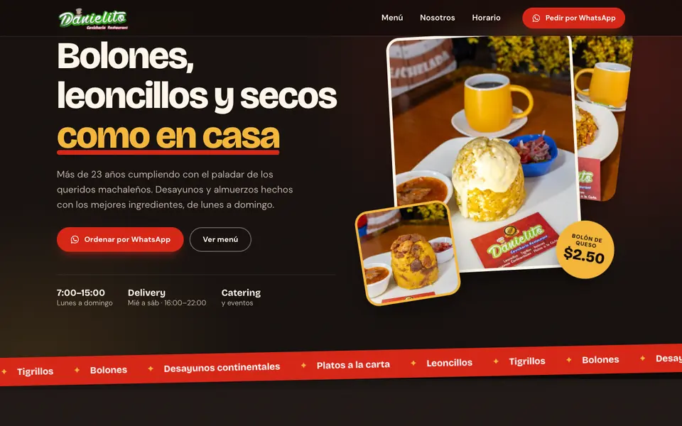 Restaurante Danielito website