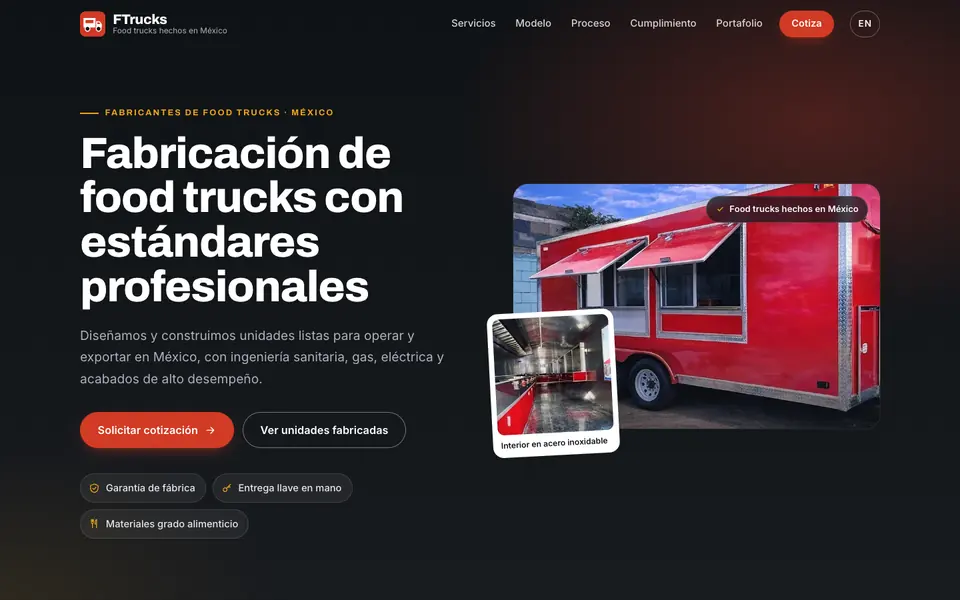 FTrucks food truck manufacturer website