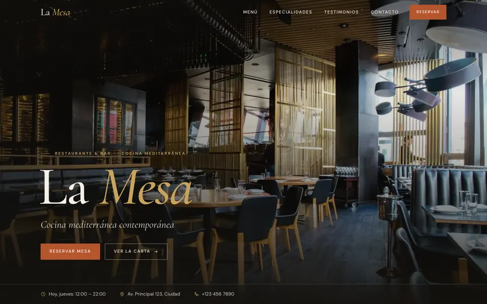 La Mesa restaurant website