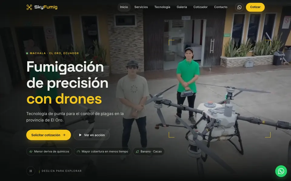 SkyFumig drone fumigation website