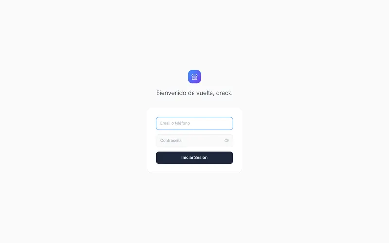 Minimal sign-in page with email and password fields.