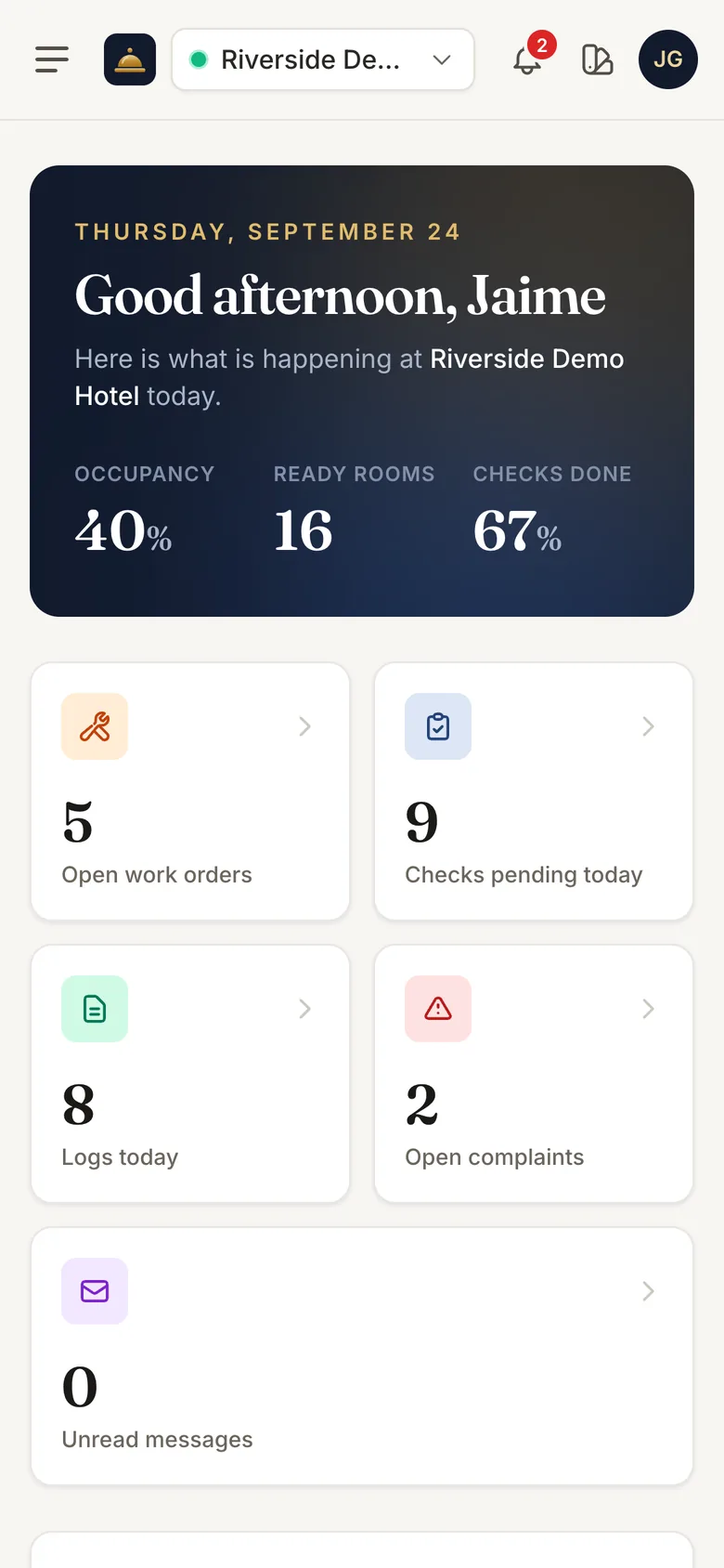 Dashboard on a phone.